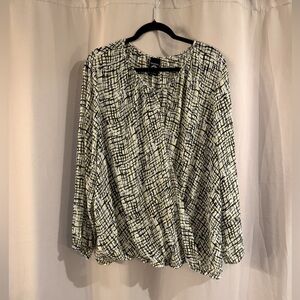 Women's George Black and Green  Patterned Blouse